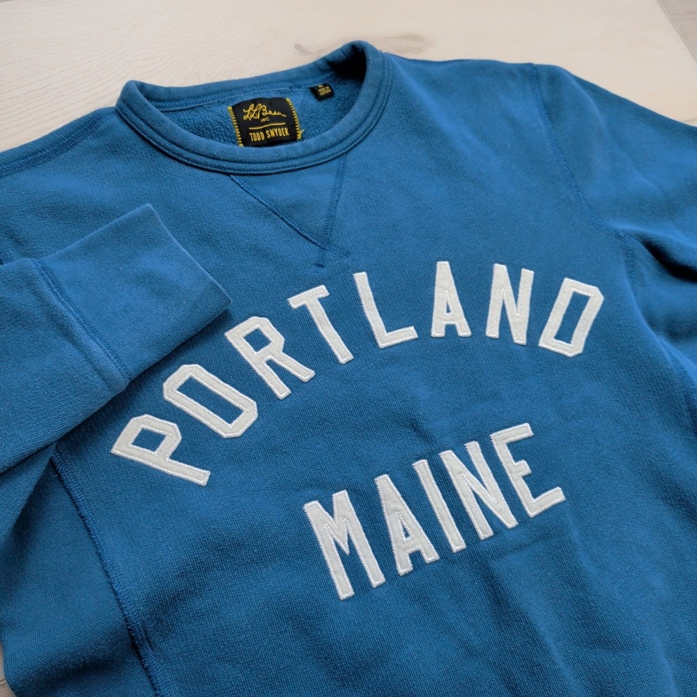 Todd Snyder x LL Bean Portland Maine Crewneck Sweater Mens M‎ Blue Americana